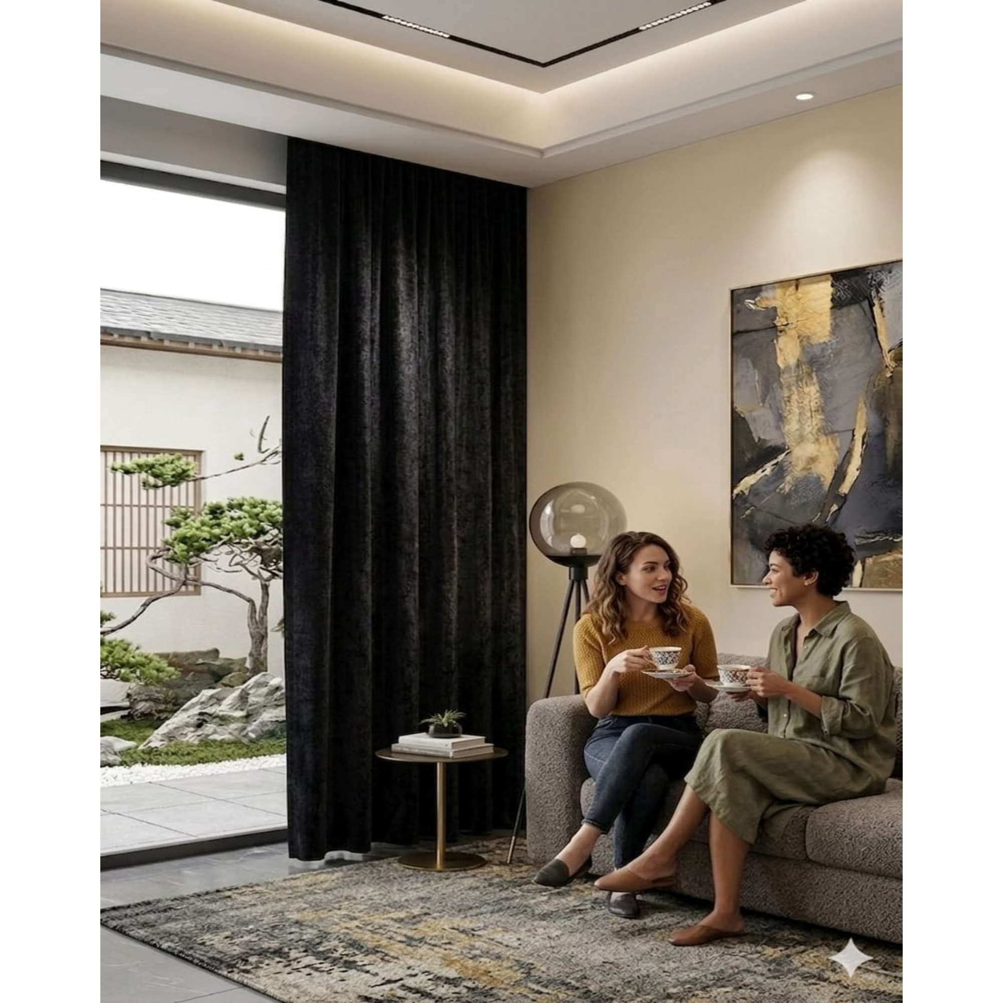 Mylhogar - Juego De Cortinas Velvet Aterciopelada 2 Paños 140x230 Cm