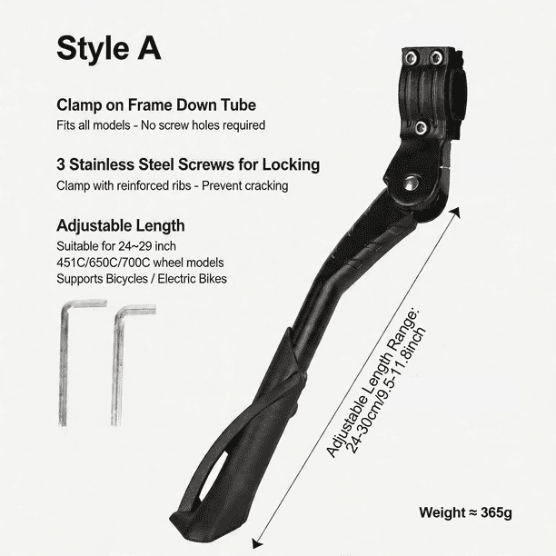 6MSKS Soporte De Soporte Para Bicicleta Para 20 pulgadas 24 pulgadas 26 pulgadas 29 pulgadas bicicleta kickstand bicicleta eléctrica kickstand soporte soporte lateral ajustable