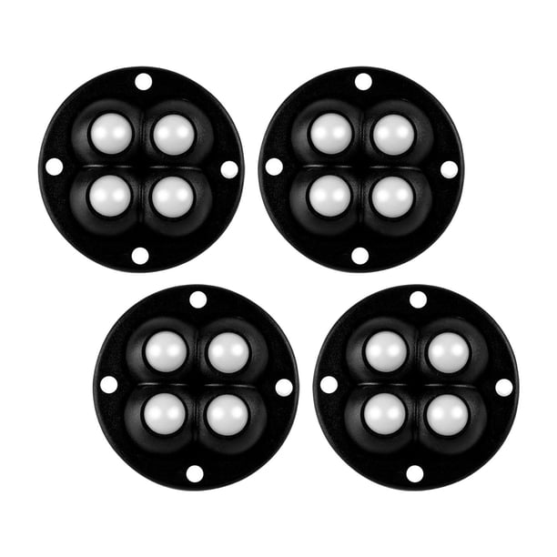 4x Pasta Rodillo Ruedas Ruedas universales Rueda para muebles, Rotación de 360 grados Polea giratoria Mini Ruedas giratorias para caja de contenedores perlas de pegamento negro