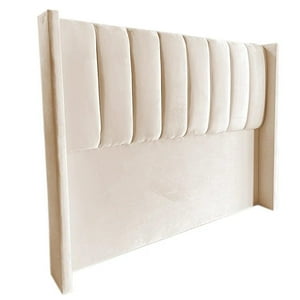 Vitelio - Respaldo De Cama 2 Plazas Beige De Brazos