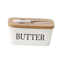 Bothyi - Caja De Almacenamiento De Mantequilla De Queso Caja De Queso Caja De Conservación Multiusos Plato De Mantequilla De Cerámica Mantequilla Blanca