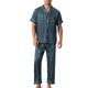 thumbnail image 1 of INSPIRE CHIC Conjunto de Pijama de Satén a Rayas de 2 Piezas para Hombre con Camisa de Manga Corta y Pantalones Largos XL Azul, 1 of 6