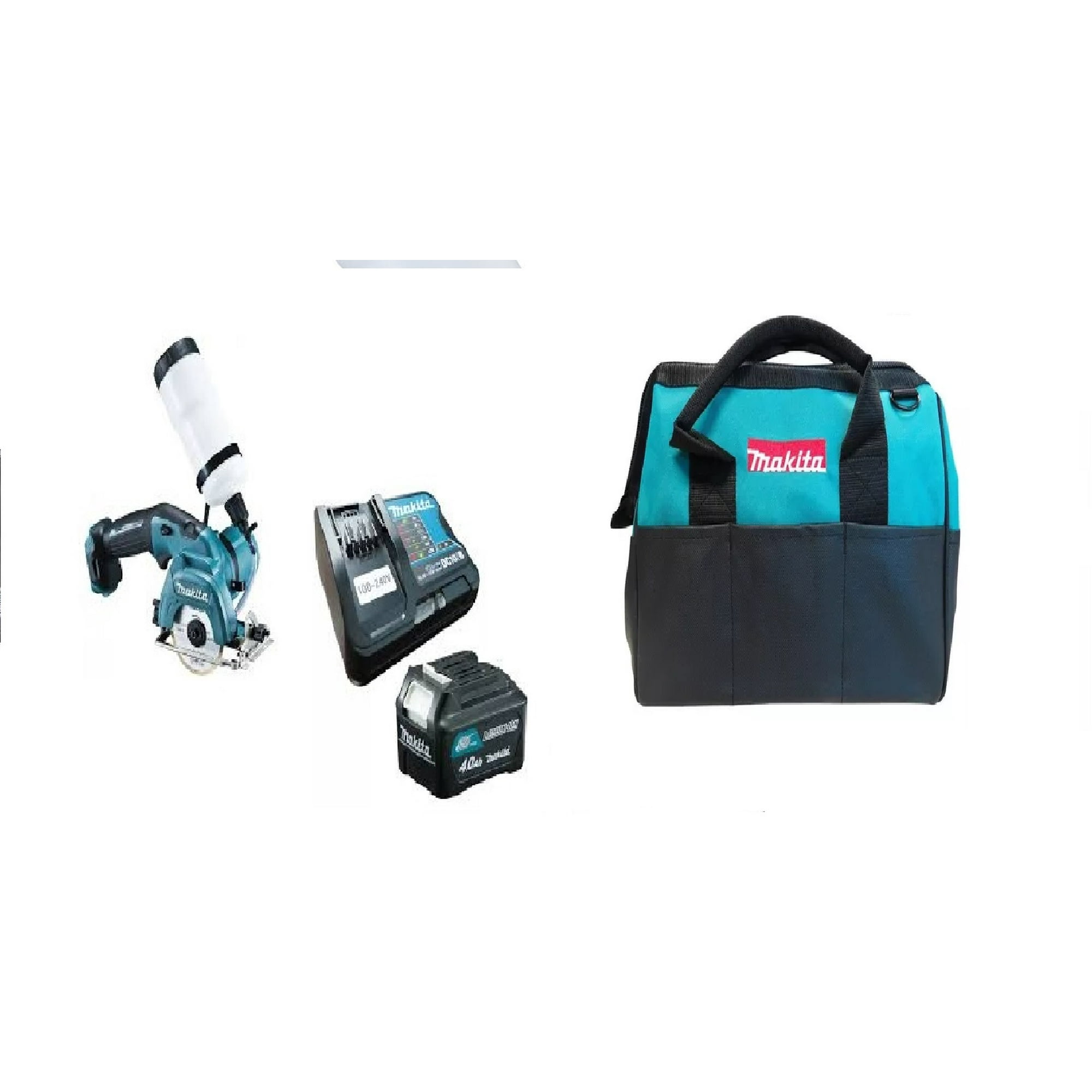 Makita - Sierra Cortadora Cerámica Vidrio Inalámbrica 85mm + Bateria 4 Ah + Cargador + Bolso