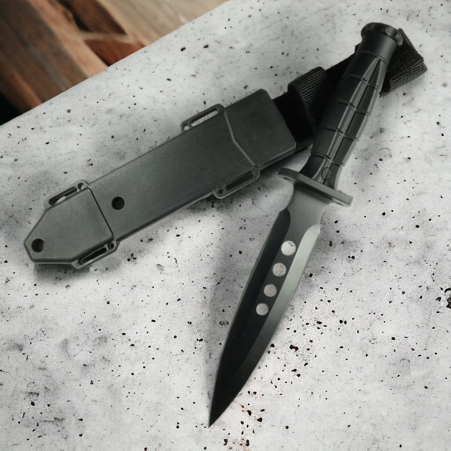 Invencible.cl - Cuchillo Buceo Cougar Black Doble Filo Ultra Livian Am63 Navaja Corta Pluma Cuchillo Cortapluma