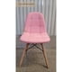 thumbnail image 2 of Silla Comedor Buckle Rosa Ecocuero con Patas de Madera, 2 of 4