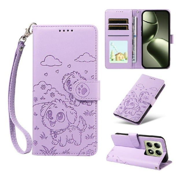 Funda Billetera FOXDOCK Compatible con Xiaomi 14T, Diseño Perrito Tierno, Ranuras para Tarjetas y Soporte Plegable