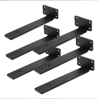 6Pzs 15Cm Soporte Repisa Belug Flotantes Montaje Pared Baño Cocina Negro