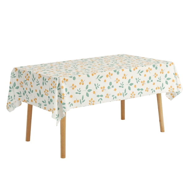 Mantel Rectangular REGALWOVEN, Cubierta de Mesa Floral Impermeable para Comedor y Exterior, Loquat 55x79 Pulgadas