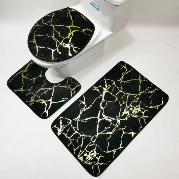3pcs Non-Slip Flannel Bathroom Mat - Soft and Comfortable Toilet Mat for Bathroom, Living Room, Bedroom - Prevents Slips and Falls