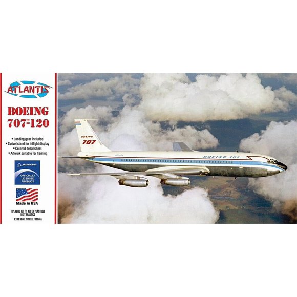 Kit de maqueta de plástico Atlantis Boeing 707-120 con soporte