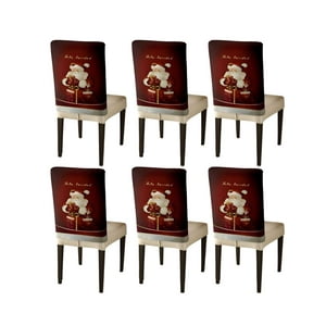 Teng Fei - Pack 6 Fundas De Respaldo De Sillas Diseño Navidad Tf25
