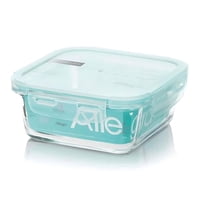 Contenedor Alimentos Hermetico Cuadrado 380Ml Vidrio Allegra