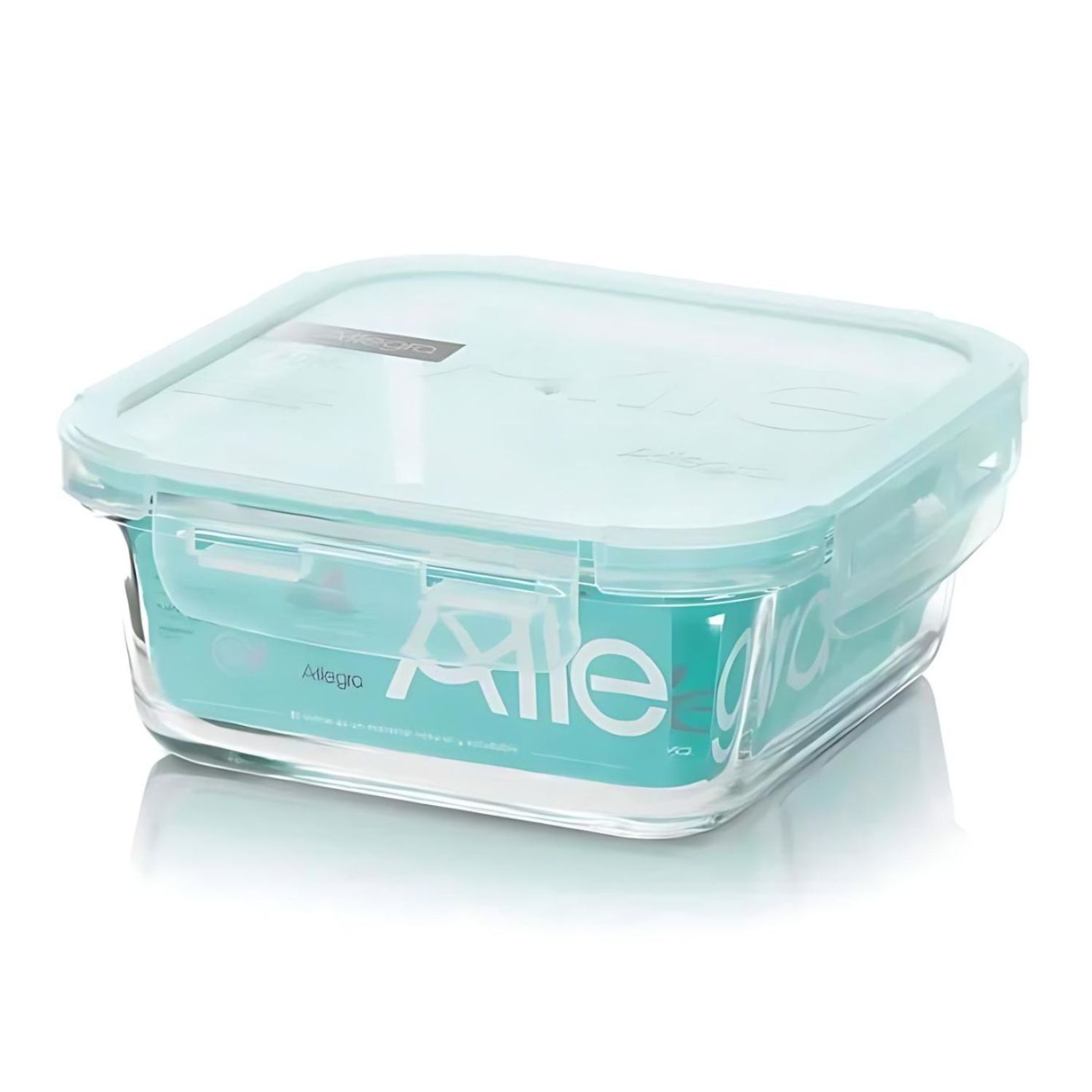 Contenedor Alimentos Hermetico Cuadrado 380Ml Vidrio Allegra