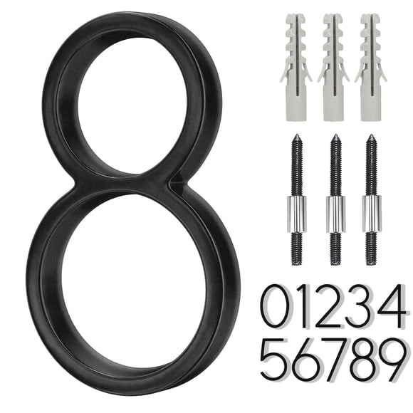 Número de casa BVNUD de acero inoxidable negro de 13 cm