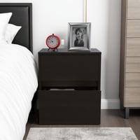 Tuhome - Velador Trivor 2 Cajones Wengue 47X40X32 Cm