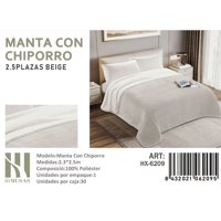 Mundo Shopping - Manta Frazada Con Chiporro Diseño Liso King Beige