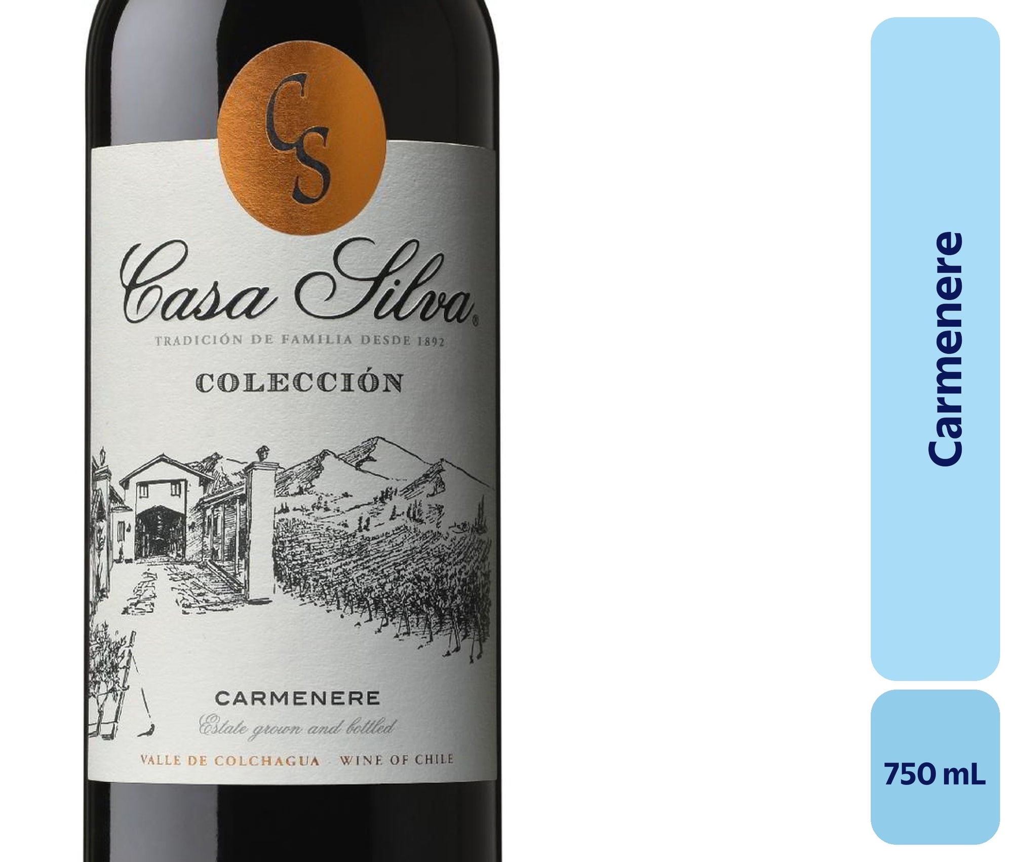 Vino Carménère Botella 750 mL Casa Silva