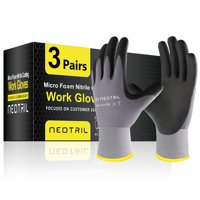 Guantes De Trabajo De Seguridad Neotril Con Revestimiento De Nitrilo Microespuma, 3 Pares