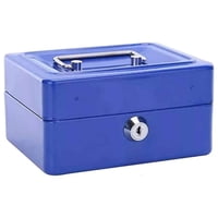 Importclick - Caja Fuerte Metálica Dinero + Llave Seguridad 15X12Cm Azul