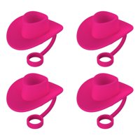 Magideal - Adornos De Paja Para Beber, Bonitos Gorros De Paja, Cubiertas Para Pajitas De 6 A 10Mm, Cubierta De Puntas De Paja Para El Hogar Y La Cocina, Tapón De 4 Uds Rosa