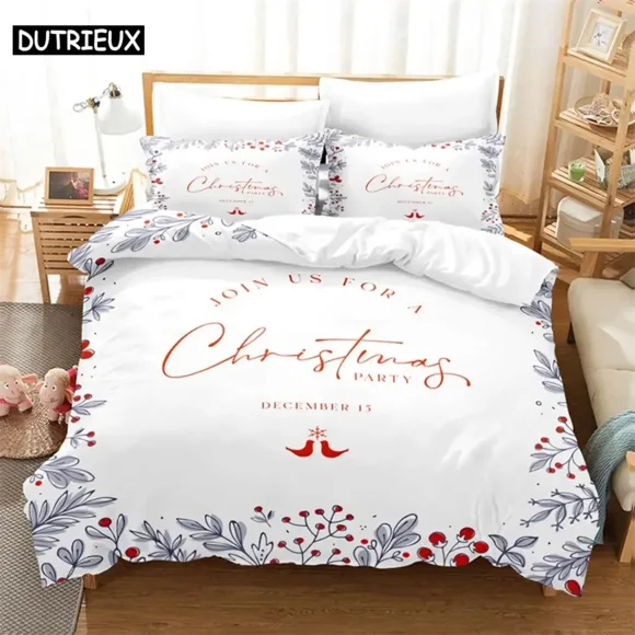 v2318 Bed Sheets Forest Christmas Bedding Set Duvet Cover Set Bedding Digital Printing Bed Linen Queen Size Bedding Set Fashion Design 3-Piece Bedding Set (1 Duvet Cover + 2 Pillow Shams) Bed Sheets j