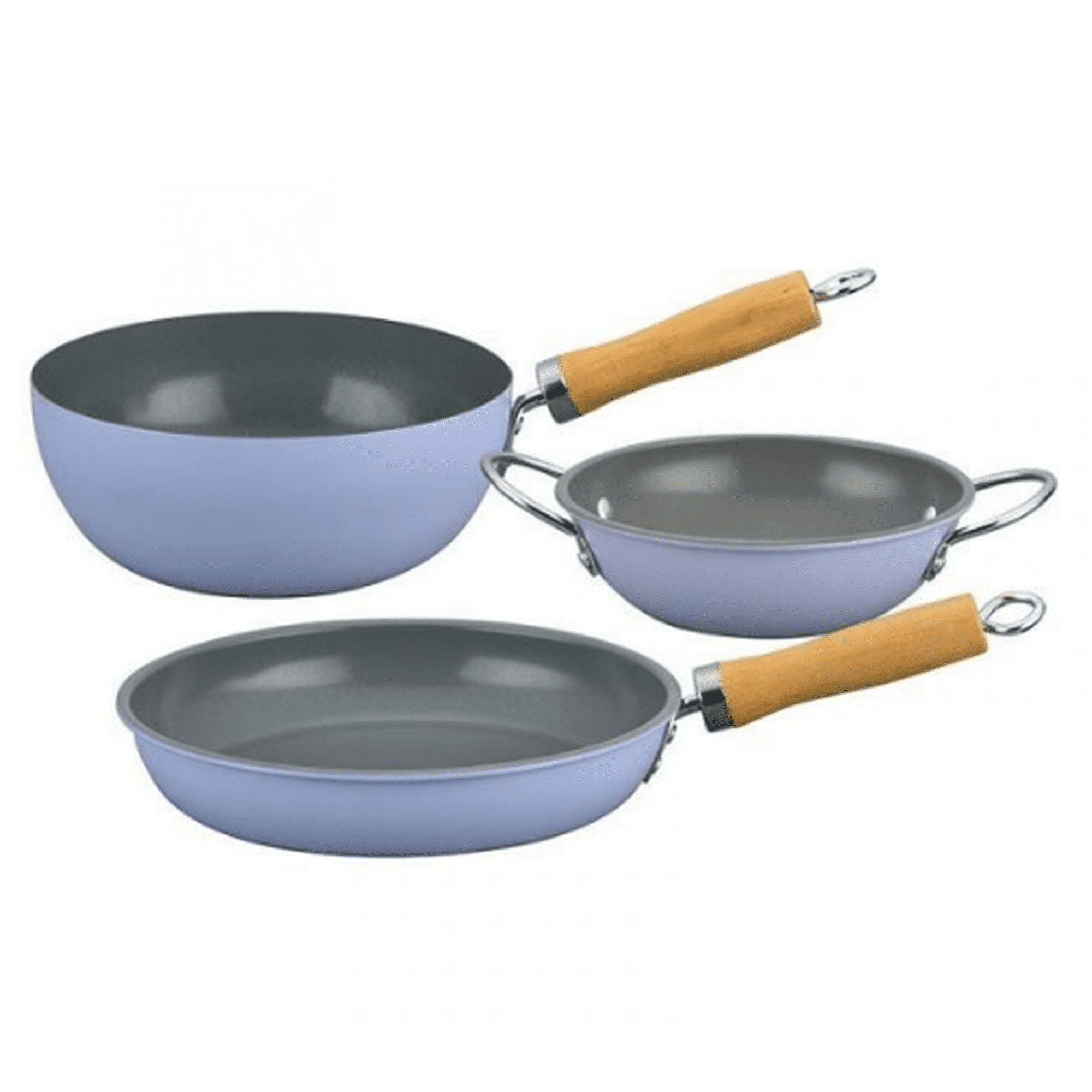Genérico - Set De 3 Sartenes Antiadherentes Family Cook Doral Turquesa