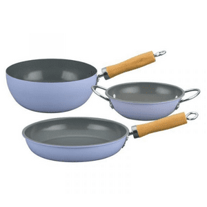 Genérico - Set De 3 Sartenes Antiadherentes Family Cook Doral Turquesa