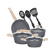 thumbnail image 1 of Juego Batería 10 Piezas Cocina Granito Menaje Antiadherente Pmm Negro, 1 of 3