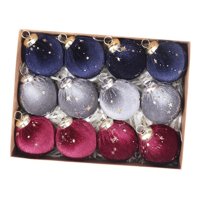 Magideal - 12 Piezas De Adornos Colgantes Para Árbol De Navidad, Bolas Navideñas Decorativas, Colgantes Irrompibles Para Fiestas Navideñas, Ideales Para Jardín, Azul Marino Gris Rojo