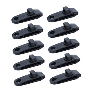 Magideal - 10 Clips Para Lona, Abrazaderas Resistentes Para Carpas, Prácticos Sujetadores Para Carpas, Abrazaderas Para Lonas, Clips Fijos Para Toldos, Tornill Negro