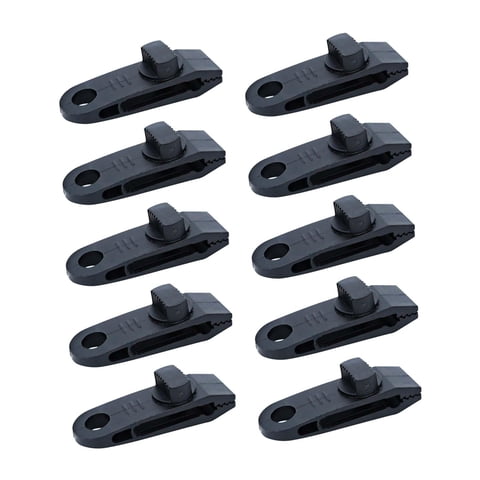 Magideal - 10 Clips Para Lona, Abrazaderas Resistentes Para Carpas, Prácticos Sujetadores Para Carpas, Abrazaderas Para Lonas, Clips Fijos Para Toldos, Tornill Negro