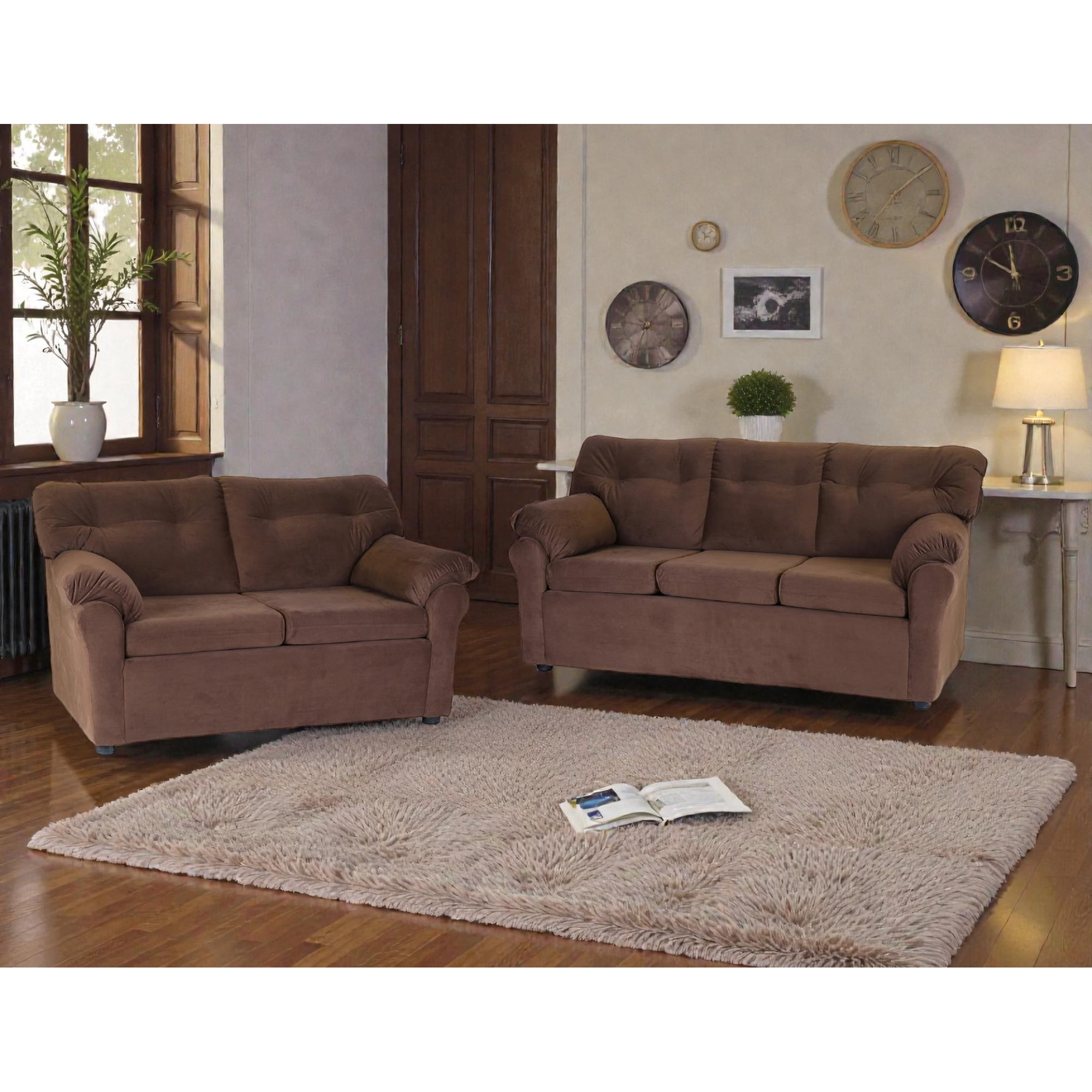 Muebles Altiro - Living Mateo 32 - Tela Felpa Chocolate