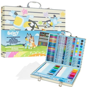 Bluey - Kit De Dibujo Con Lápices De Colores Azules De Art Supplies Con Funda Para Niños