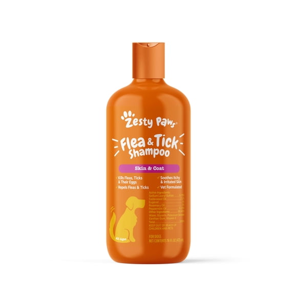 Shampoo Antipulgas y Garrapatas Zesty Paws para Perros con Aceite de Cedro
