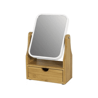 Importclick - Espejo Maquillaje Rectangular Redondo Rotación 360°