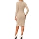 thumbnail image 3 of INSPIRE CHIC Vestido ajustado de mujer con peplum, atuendo de maestra para el regreso a clases, cuello redondo, manga larga, vestido de trabajo de cintura alta, midi, M caqui, 3 of 6