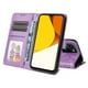 thumbnail image 3 of Funda tipo cartera FOXDOCK para Vivo Y35 4G , diseño girasol en relieve, cuero PU, cierre magnético, soporte y tarjetero, 3 of 5