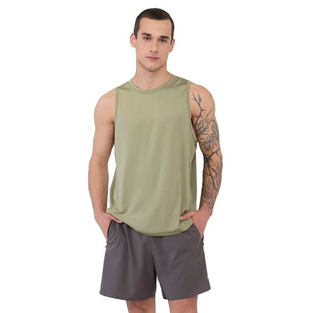 Polera Hombre Deportiva Tank Poliéster Verde Corona