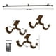 thumbnail image 4 of Set Doble De Barras Para Cortina Extensible 120-210 Cm De Metal Diámetro 16/19 Mm Soporte De Techo Terminal Bola Color Café, 4 of 4