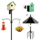 thumbnail image 1 of Poste Para Comedero De Aves Con 2 Ganchos Y Deflector Antirroedores 79 Pulgadas Negro, 1 of 7