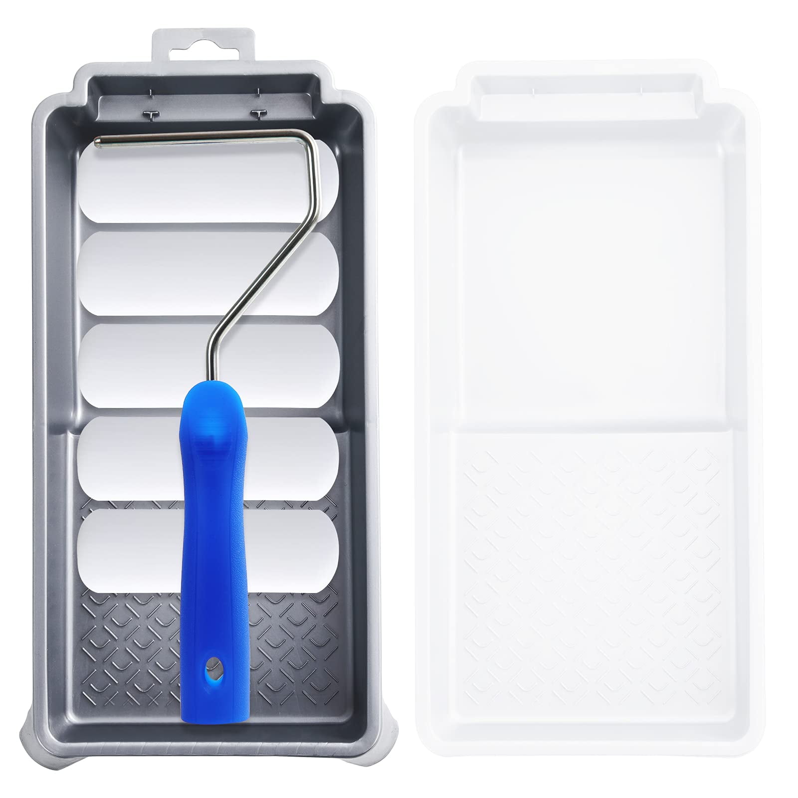 Kit De Rodillos De Espuma Para Pintar Mister Rui, 4 Pulgadas, Paquete De 8 Con Bandeja Y Marco