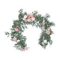 Bothyi - Guirnalda De Eucalipto Artificial Con Camino De Mesa De Vid De Flores Para Mesa