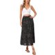 thumbnail image 2 of INSPIRE CHIC Falda Maxi Flowy para Mujer Verano Elástica de Cintura Alta Casual A-Line Faldas Largas XL Negro, 2 of 6