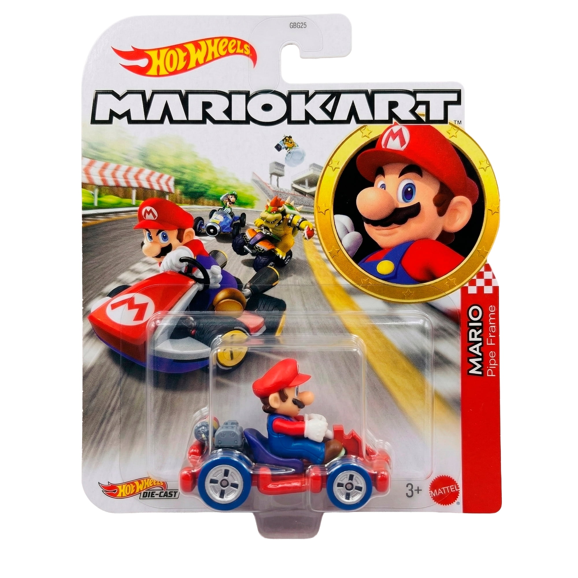 Mattel - Hot Wheels Mario Kart Personajes Escala 1:64 - Mario Retro