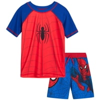 Conjunto De Natación Para Niños Marvel Spiderman Con Camiseta De Protección Y Bañador 10-12