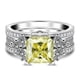thumbnail image 1 of Anillos de Moissanita de 3 Quilates para Mujer, Anillos de Diamante Corte Princesa S925 de Plata Esterlina Color D VVS1, Opción Ideal para Cumpleaños, Aniversario y Ocasiones Románticas, 1 of 1