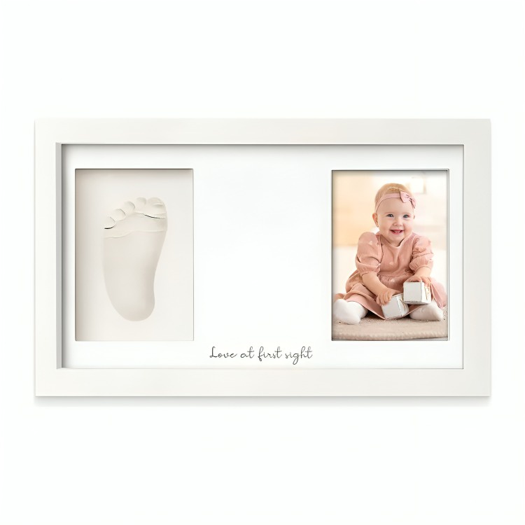 Gnerica - Kit De Marco De Foto Y Huella Pies O Mano De Bebé Arcilla