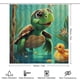 thumbnail image 2 of Bebé tortuga-theme 4-Piece Shower Curtain Set with Rugs, Waterproof Bathroom Decor Set Includes Bath Mat, U-Shaped Rug, Toilet Lid Cover and Curtain with Hooks, 2 of 6