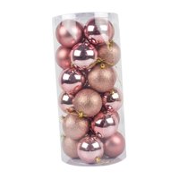 Bothyi - 24 Piezas Adornos De Bolas De Navidad Diy Para Graduación Árbol De Navidad Exterior Oro Rosa