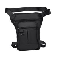 Magideal - Bolso De Muslo Para Hombre, Bolso De Cinturón, Bolso De Motocicleta, Múltiples Bolsillos, Bolso De Muslo Portátil Versátil, Bolso Multiusos Para Sende Negro